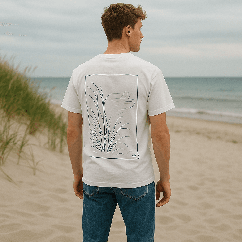 Modell som bär t-shirten Tönnersa från Silent Shore.